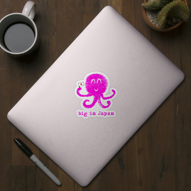 Kawaii hentai octopus – Big in Japan (fuchsia on white) by LiveForever